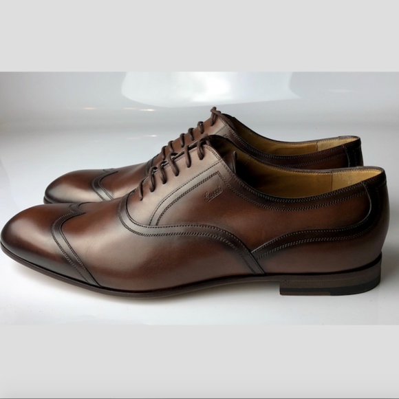 Gucci Other - Gucci Betis Glamour Cocoa Dress Lace-Up Shoes G9.5